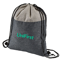 HEATHERED N' JUTE DRAWSTRING BAG